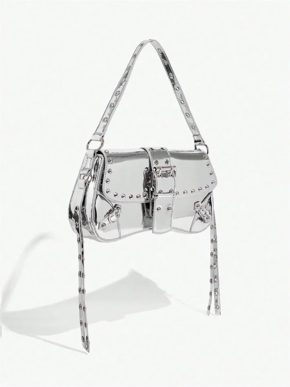 Chic Y2K PU Leather Clutch Shoulder Bag - Stylish Small Purse for Women